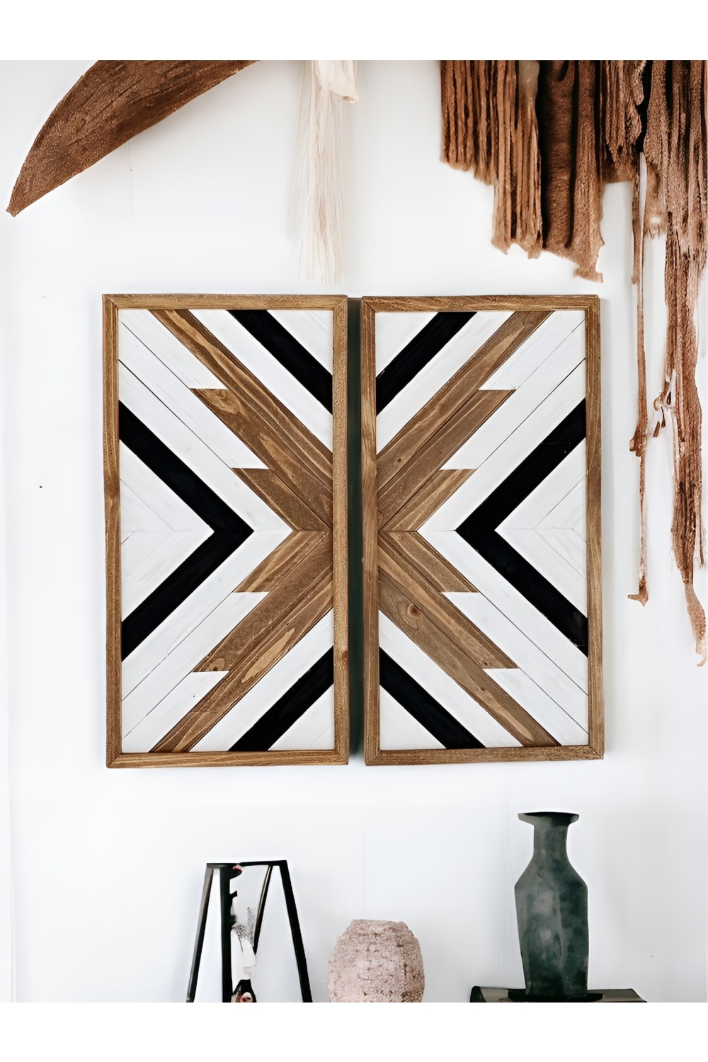 Postotto Design Studio-İkili Ahşap Dilim Tablo-Tablo-2-Milagron.com