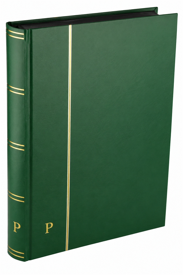 Pulko History 1970 Pul Defteri Klasik, 32 Yaprak, 64 Sayfa, A4+, Siyah Zemin, Yeşil Ph-273319