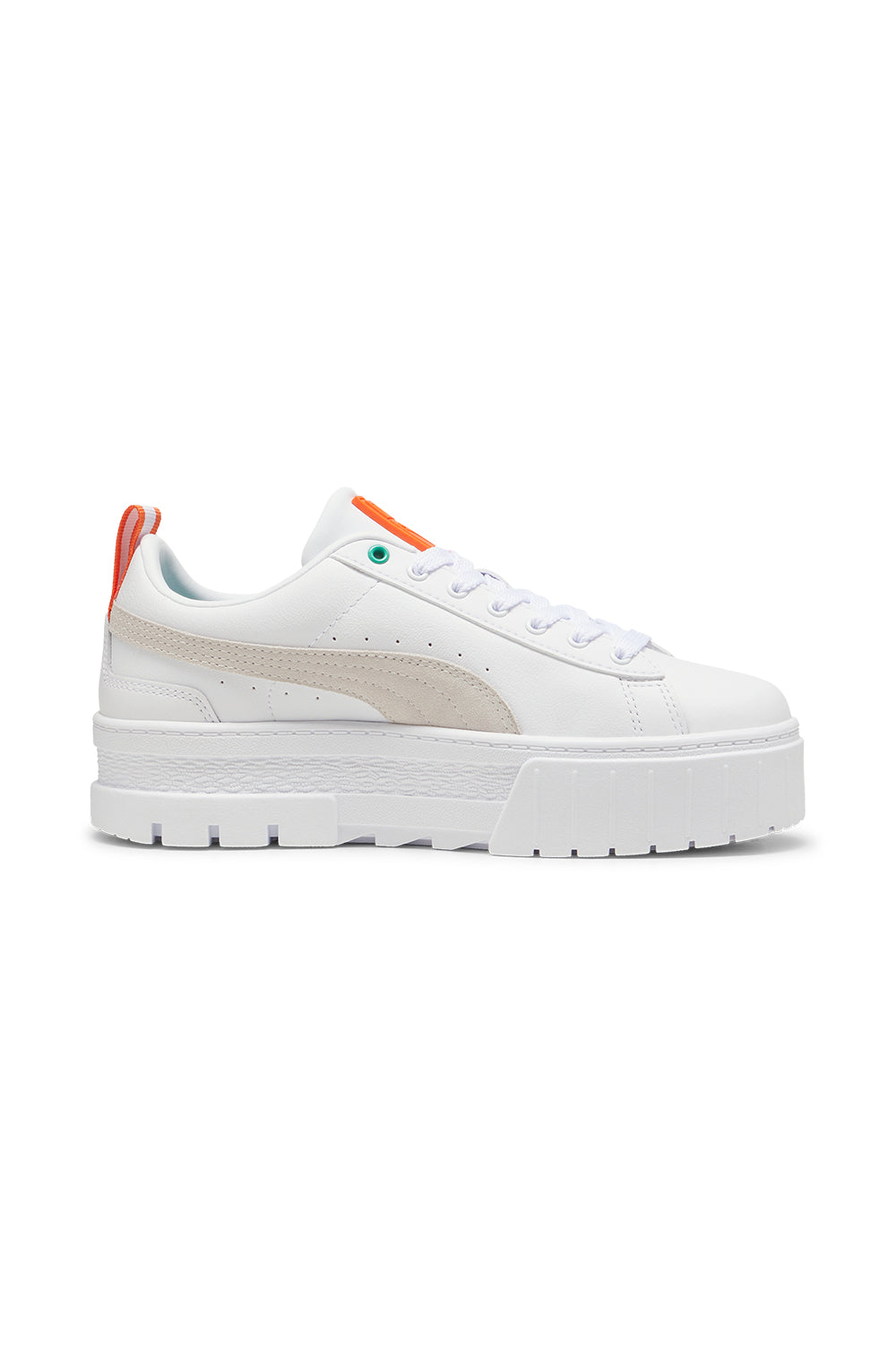Puma-Mayze Lth Wn s PUMA White Flame Flicker-Sneakers-1-Milagron.com