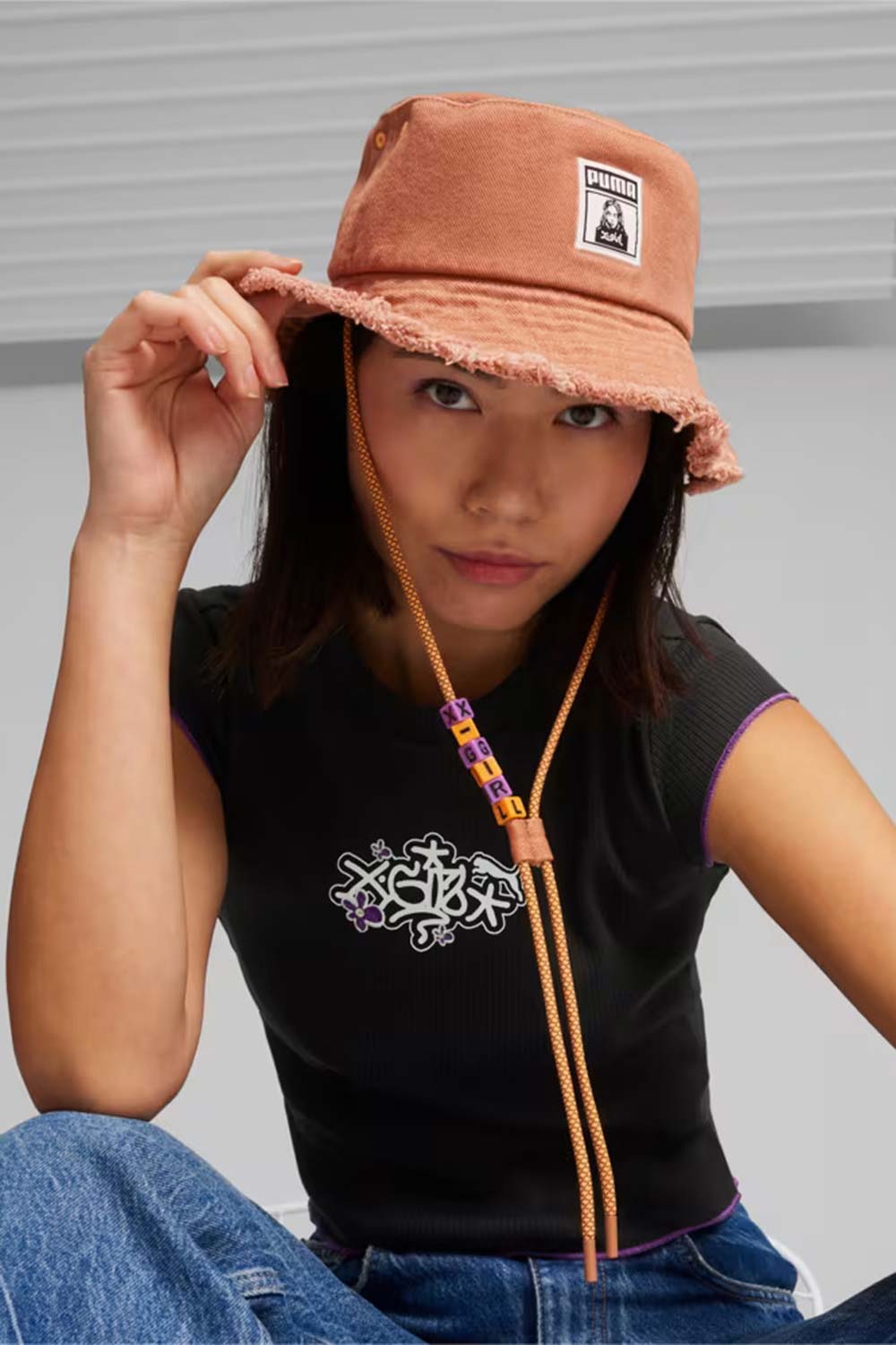 Puma-PUMA X x-Girl Bucket Hat-Brown Mushroom-Bucket Hat-1-Milagron.com