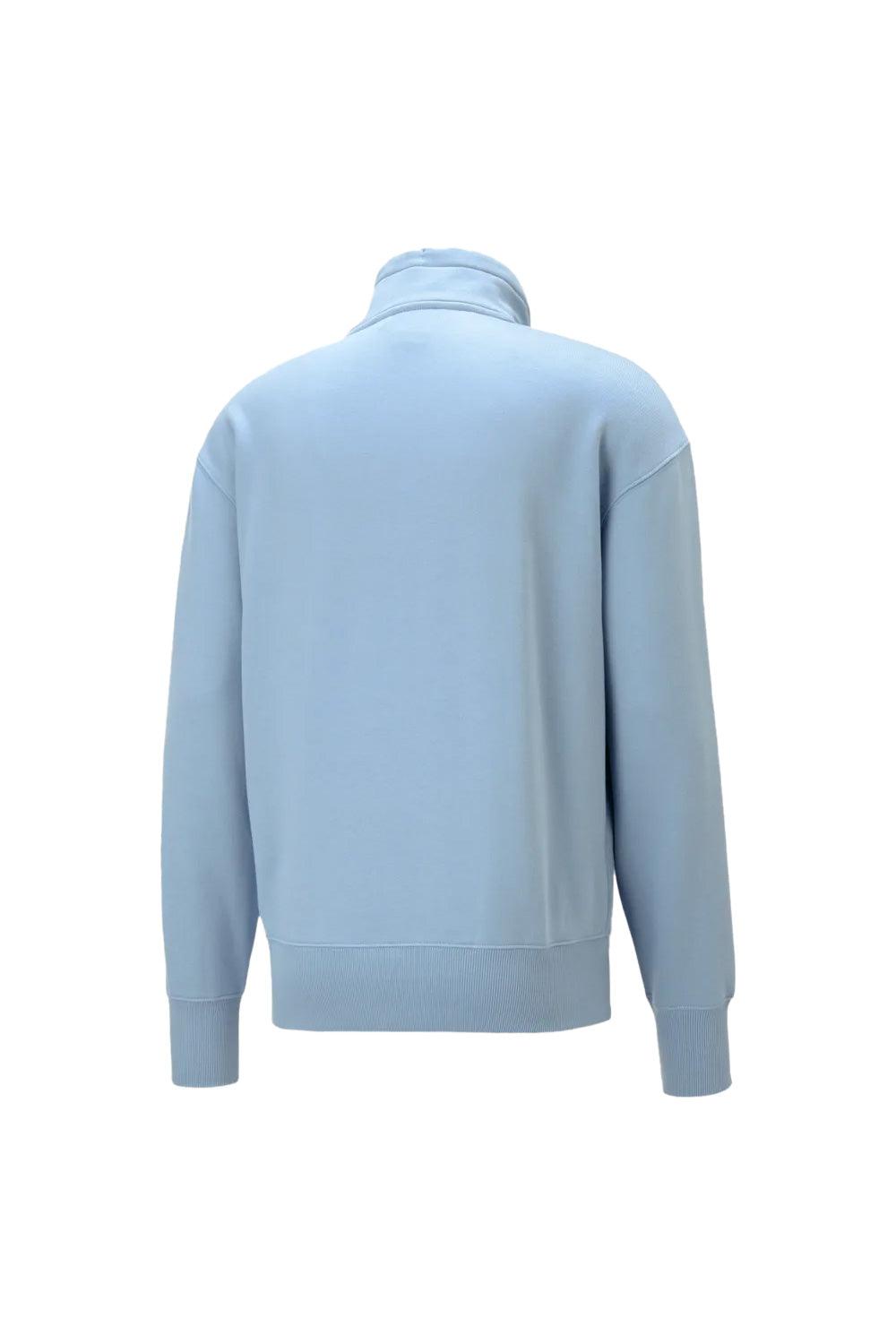 Puma-PUMA x AMI Half-Zip Sweatshirt Faded Denim-Sweatshirts & Hoodies-6-Milagron.com