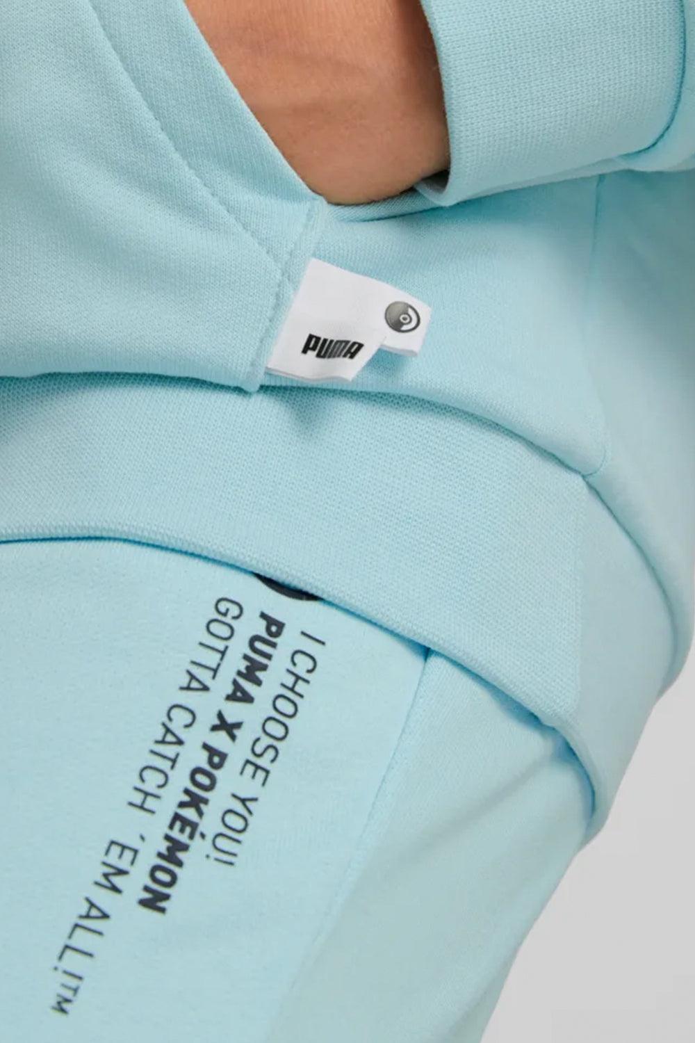Puma-PUMA x POKEMON Hoodie TR Kids Light Aqua-Sweatshirts & Hoodies-4-Milagron.com