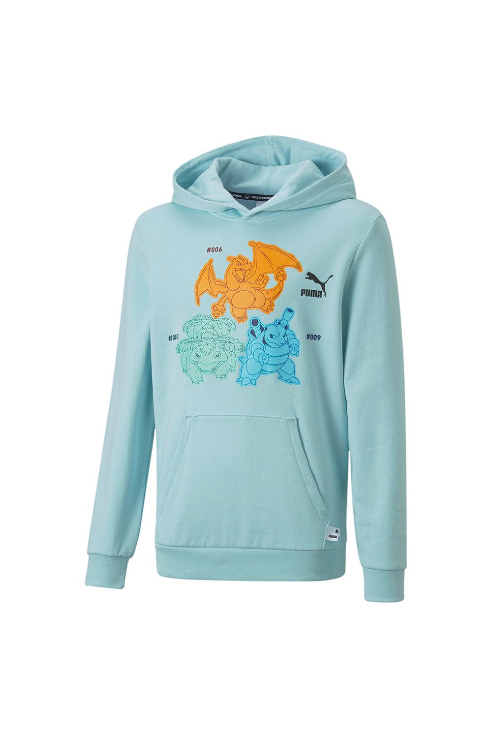 Puma-PUMA x POKEMON Hoodie TR Kids Light Aqua-Sweatshirts & Hoodies-5-Milagron.com