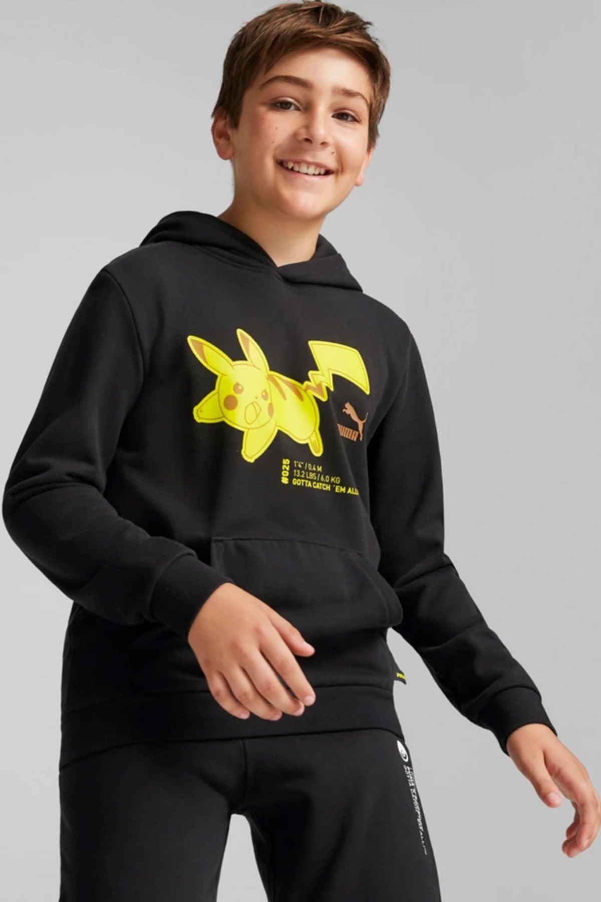 Puma-PUMA x POKEMON Hoodie TR Kids Puma Black-Sweatshirts & Hoodies-1-Milagron.com