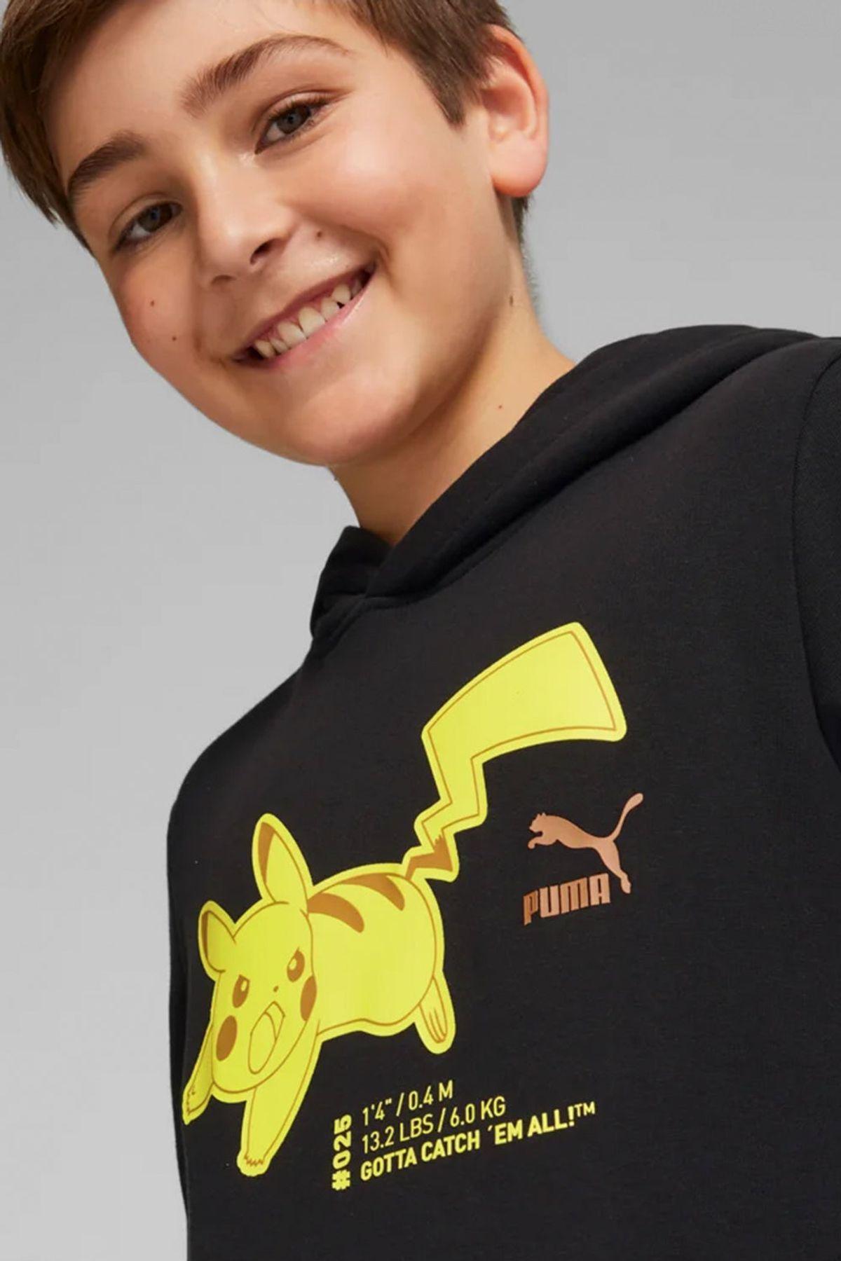 Puma-PUMA x POKEMON Hoodie TR Kids Puma Black-Sweatshirts & Hoodies-3-Milagron.com