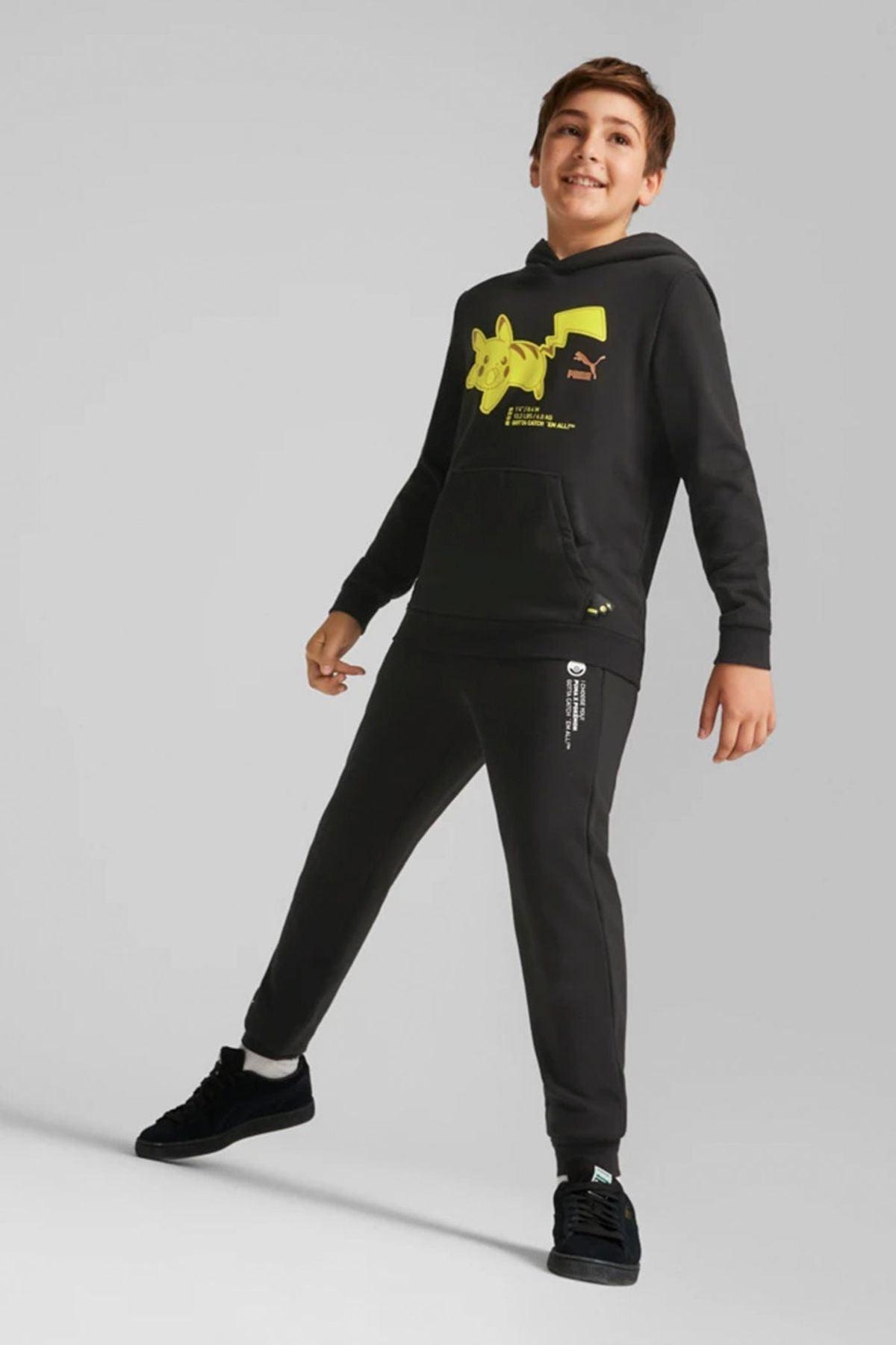 Puma-PUMA x POKEMON Hoodie TR Kids Puma Black-Sweatshirts & Hoodies-4-Milagron.com