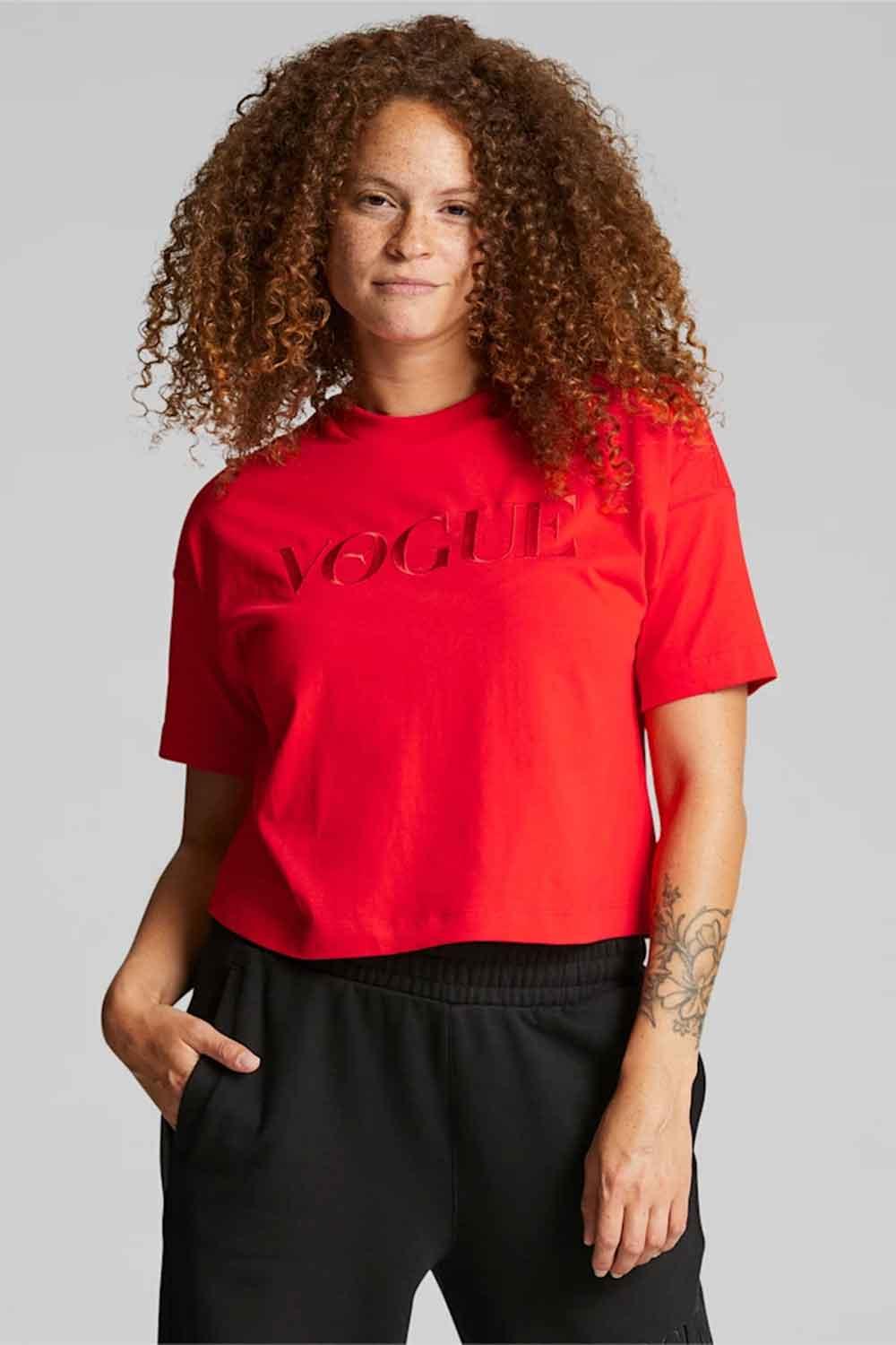 Puma-PUMA x VOGUE Graphic Tee Fiery Red-T-Shirts-1-Milagron.com