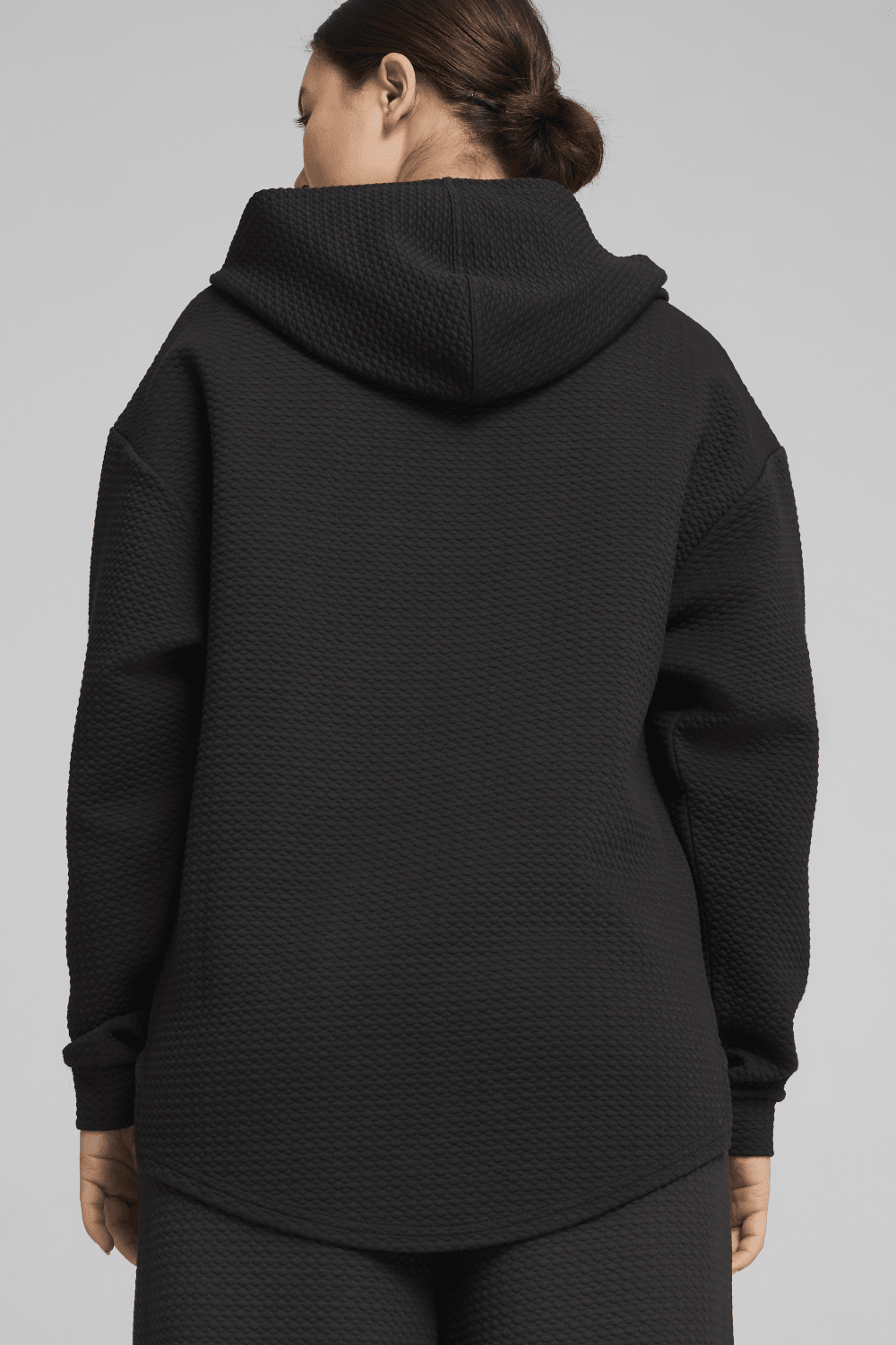 Puma-Q4 Studio Textured Hoody Puma Black-Sweatshirts & Hoodies-5-Milagron.com