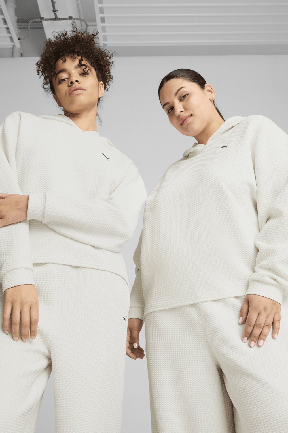 Puma-Q4 Studio Textured Hoody Vapor Gray-Sweatshirts & Hoodies-3-Milagron.com