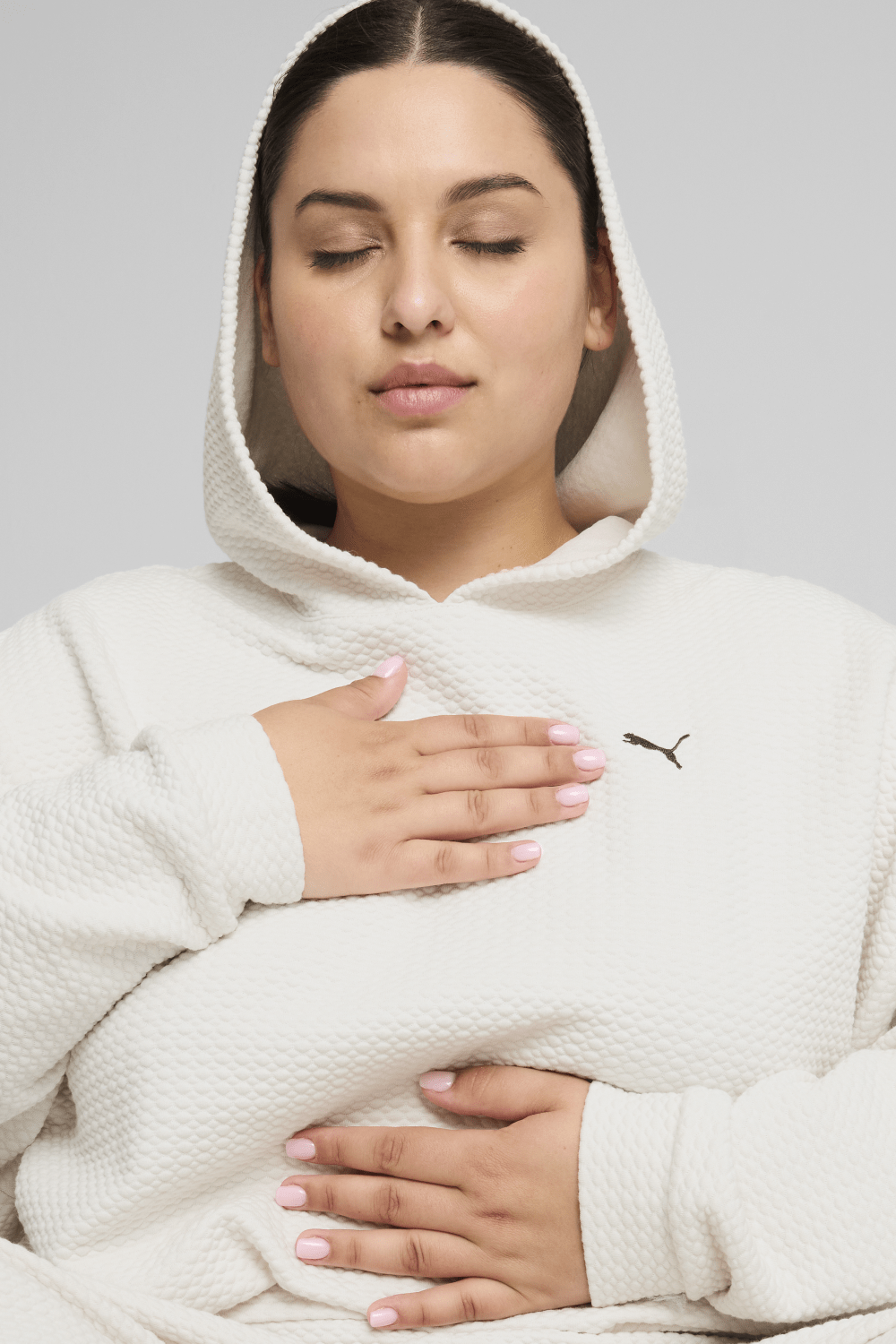 Puma-Q4 Studio Textured Hoody Vapor Gray-Sweatshirts & Hoodies-4-Milagron.com