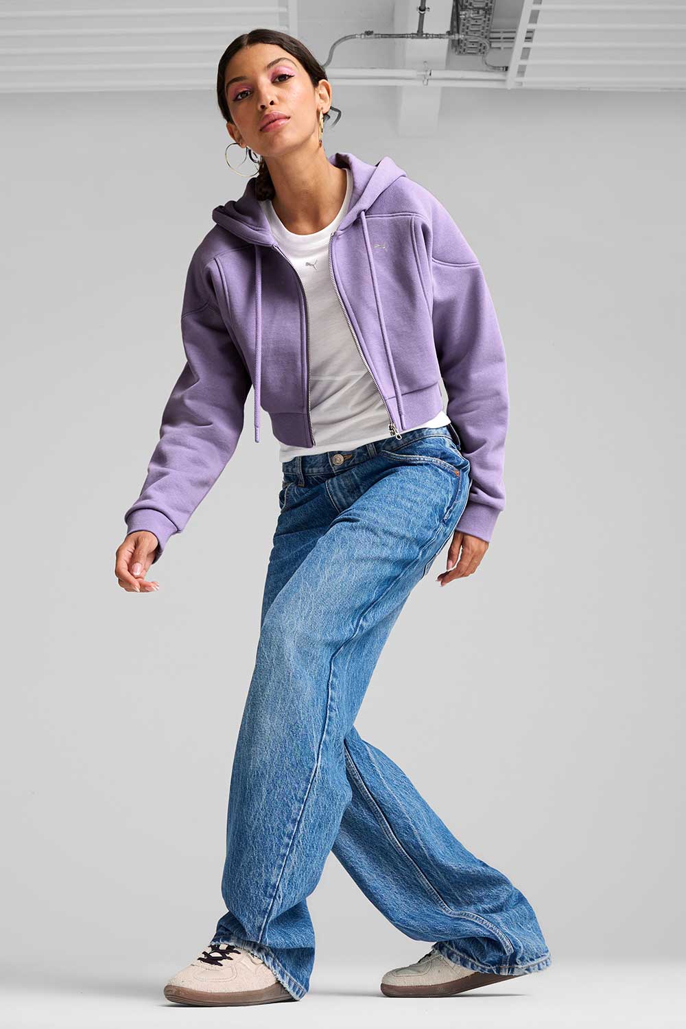 Puma-THE FAST RACE FZ Hoodie Lavender Alert-Sweatshirts & Hoodies-3-Milagron.com