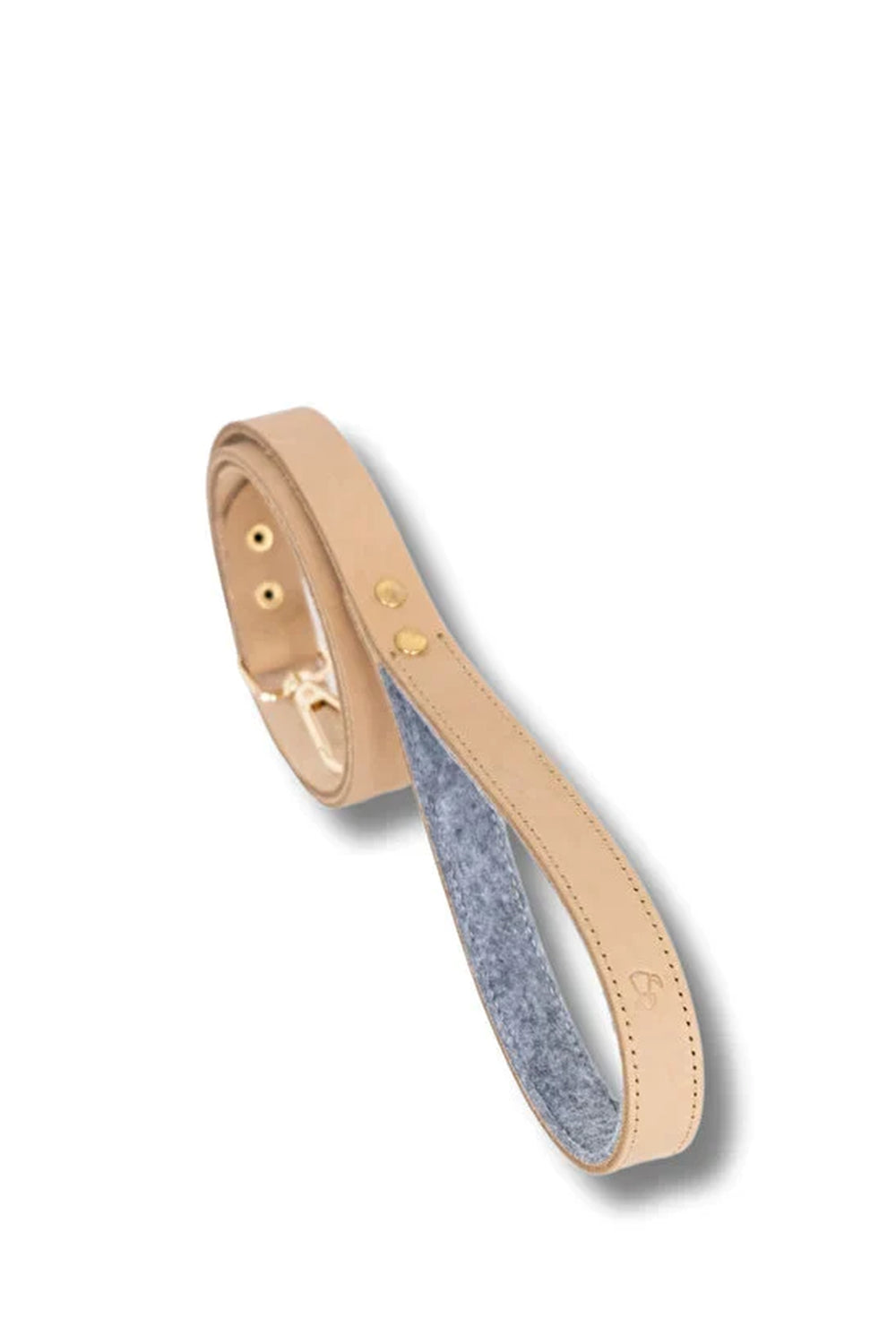 Pups & Itchy-Deri Köpek Gezdirme Kayışı - Beige-Köpek-7-Milagron.com