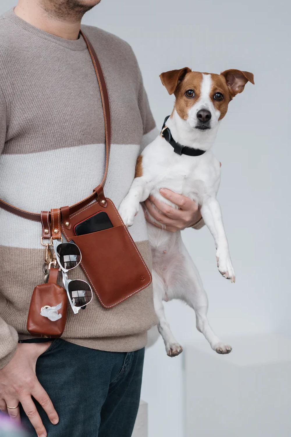 Pups & Itchy-Multibag / Çok Amaçlı Köpek Gezdirme Kemeri - Konyak-Köpek-1-Milagron.com