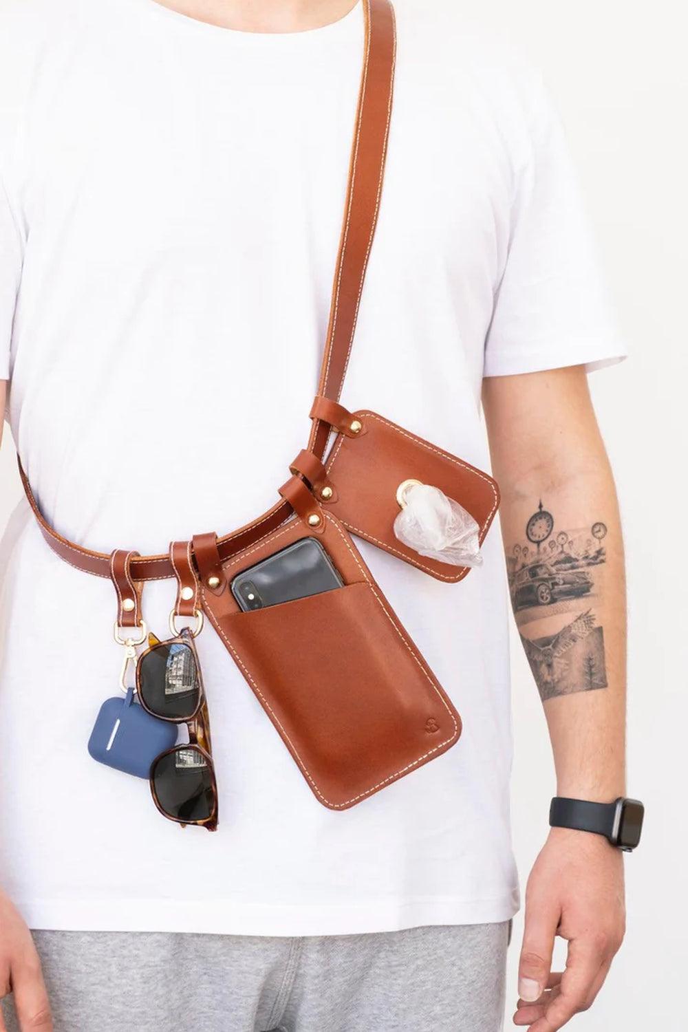 Pups & Itchy-Multibag / Çok Amaçlı Köpek Gezdirme Kemeri - Konyak-Köpek-3-Milagron.com