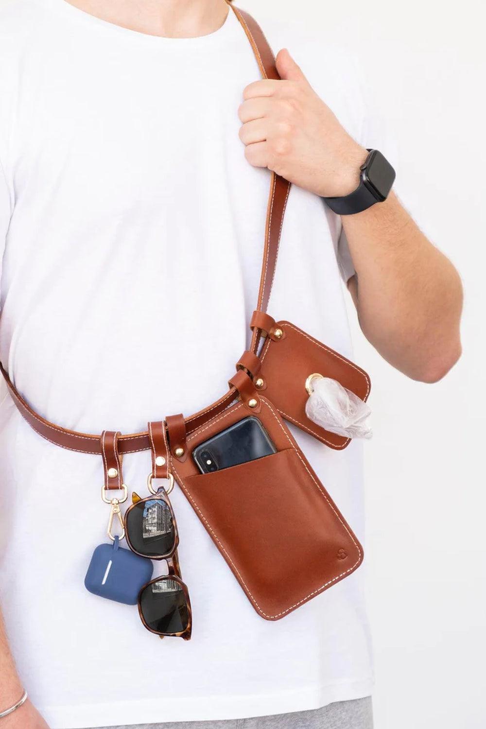 Pups & Itchy-Multibag / Çok Amaçlı Köpek Gezdirme Kemeri - Konyak-Köpek-4-Milagron.com