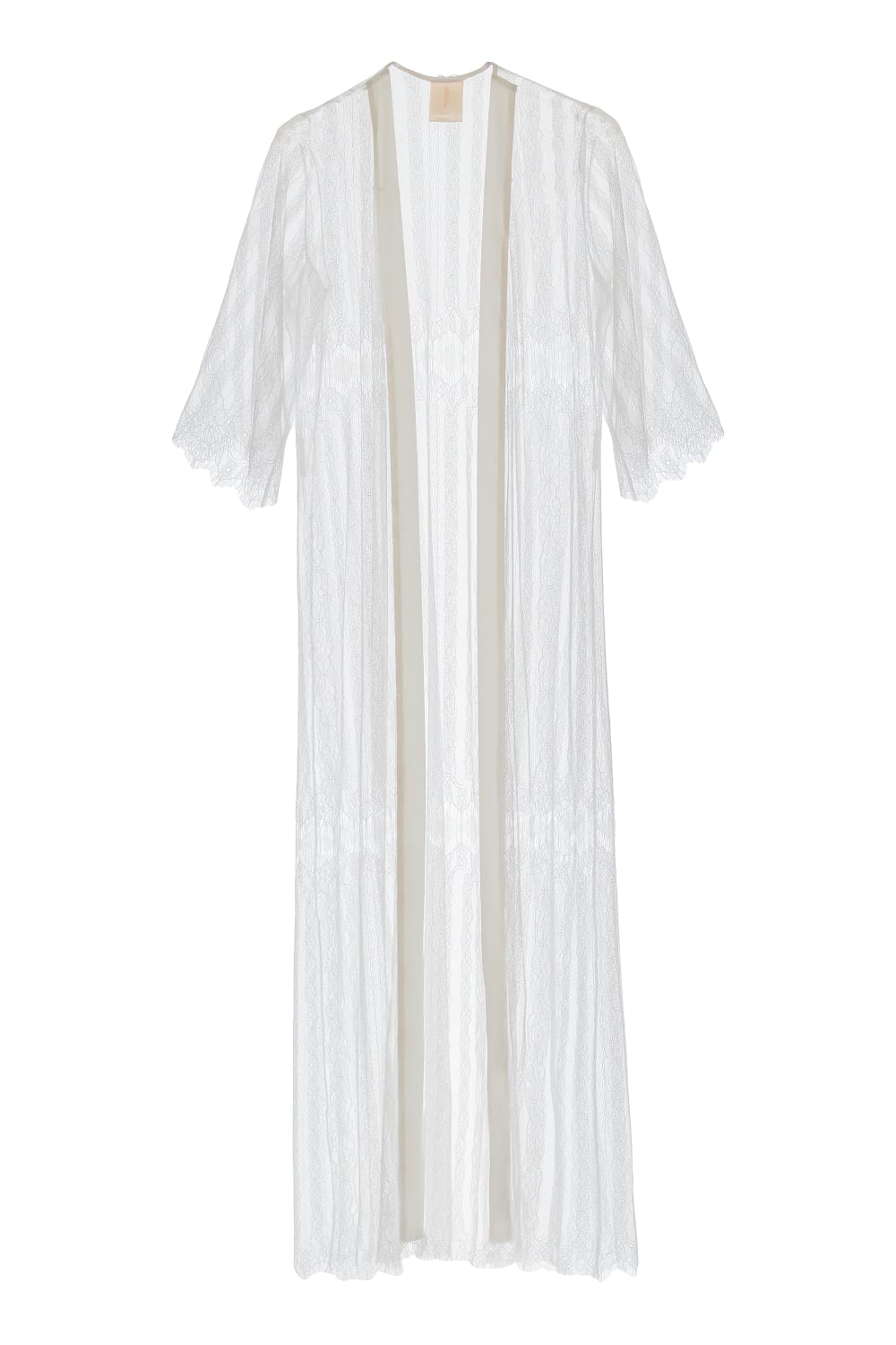 Pure Paris-Aimee Fransız Dantel Sabahlık - Ekru-Sabahlık-3-Milagron.com