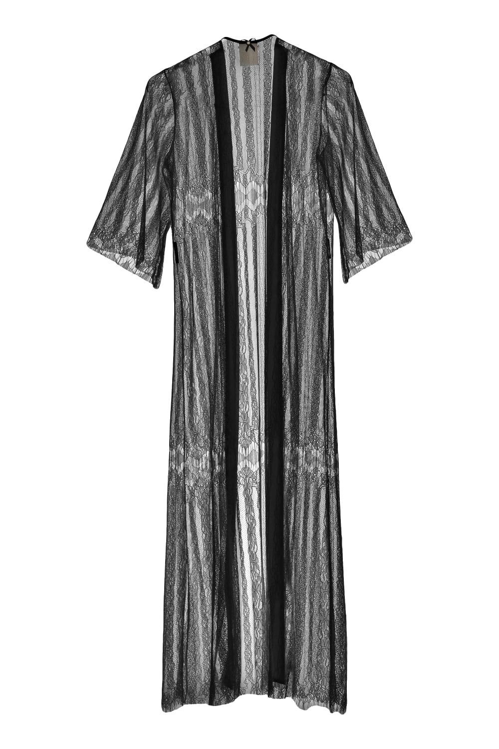 Pure Paris-Aimee Fransız Dantel Sabahlık - Si̇yah-Sabahlık-2-Milagron.com