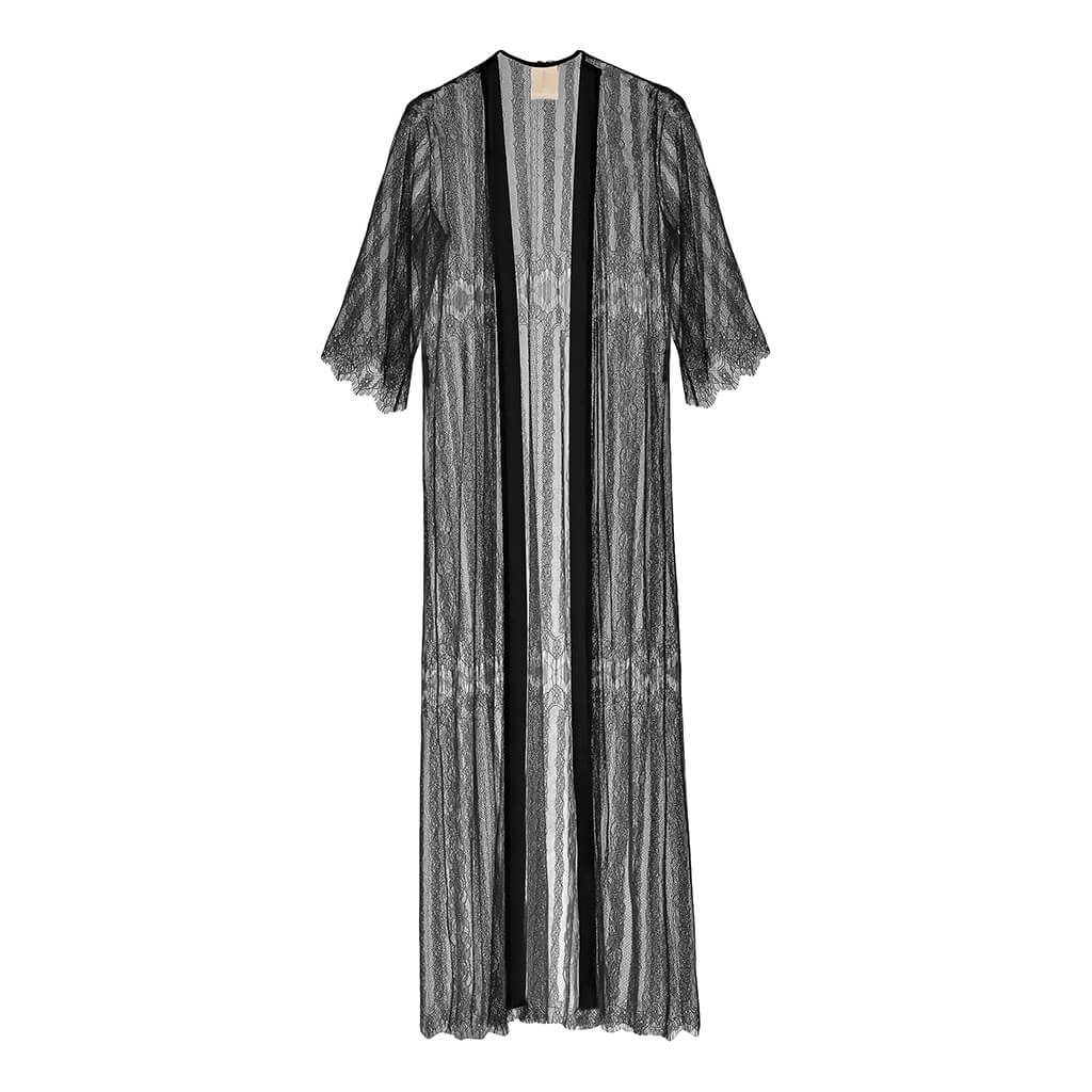Pure Paris-Aimee Fransız Dantelli Uzun Sabahlık-Sabahlık-1-Milagron.com