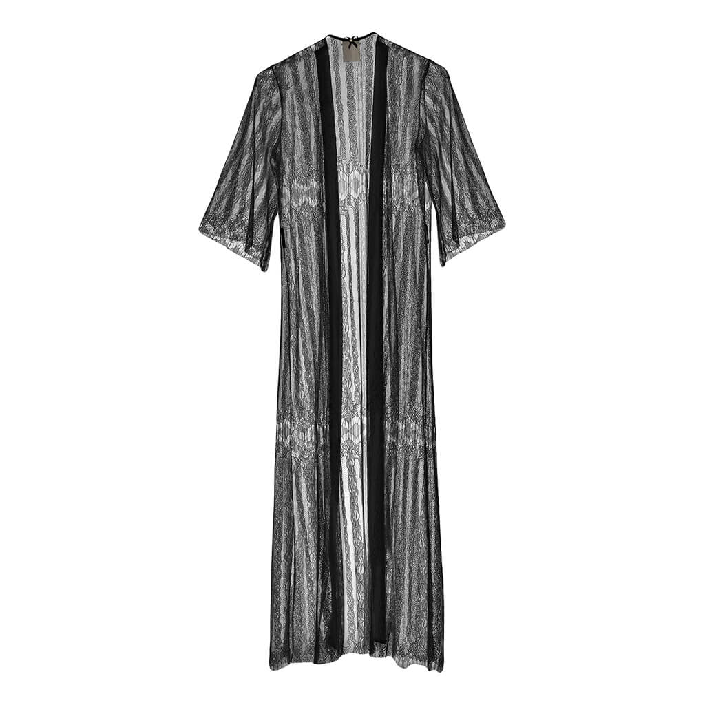 Pure Paris-Aimee Fransız Dantelli Uzun Sabahlık-Sabahlık-2-Milagron.com