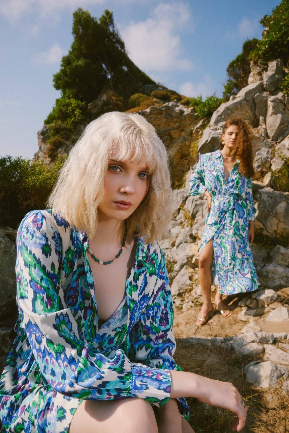 Pure Paris-Aqualis Mini Elbise - Turkuaz-Elbise-3-Milagron.com