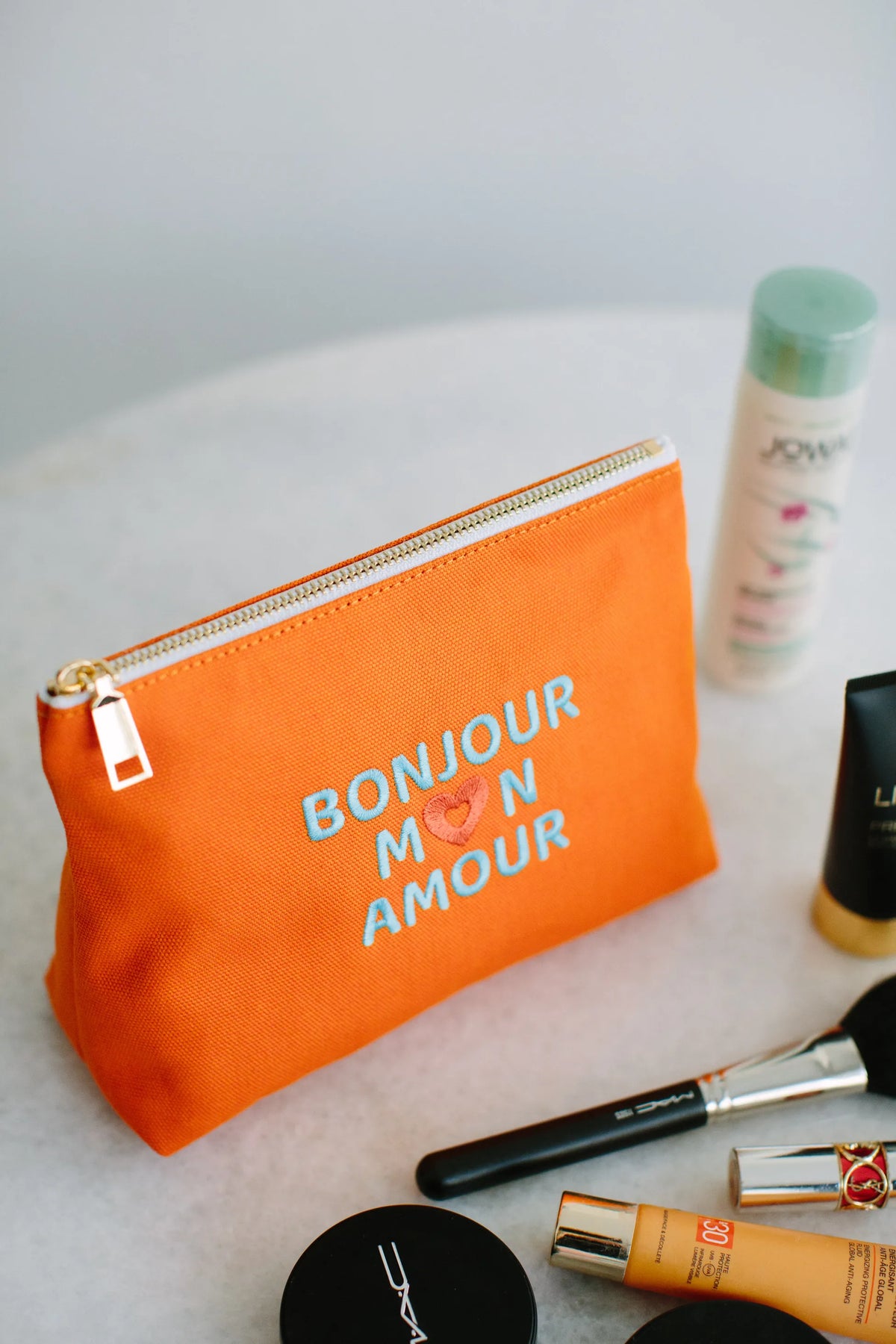 Pure Paris-Bonjour Mon Amour Kozmetik & Seyahat Çantası – Turuncu-Makyaj Çantası-14-Milagron.com