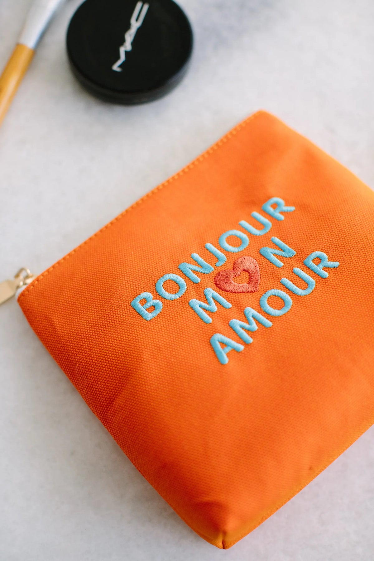 Pure Paris-Bonjour Mon Amour Kozmetik & Seyahat Çantası – Turuncu-Makyaj Çantası-7-Milagron.com