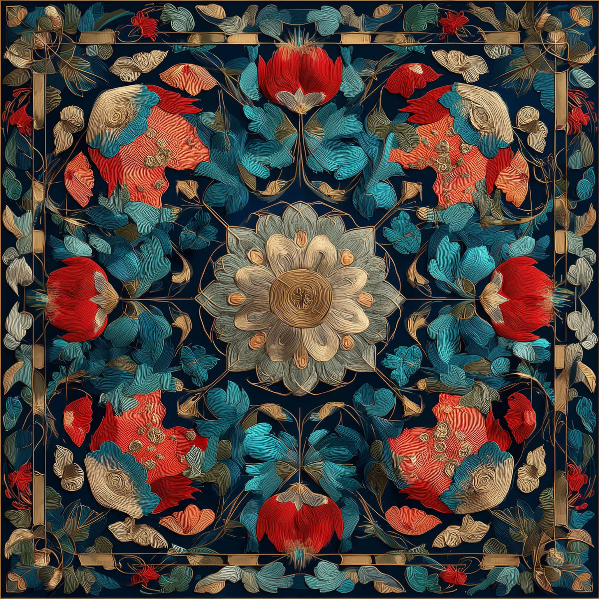 Pure Paris-Celestial Bloom İpek Fular-Şal & Fular-1-Milagron.com