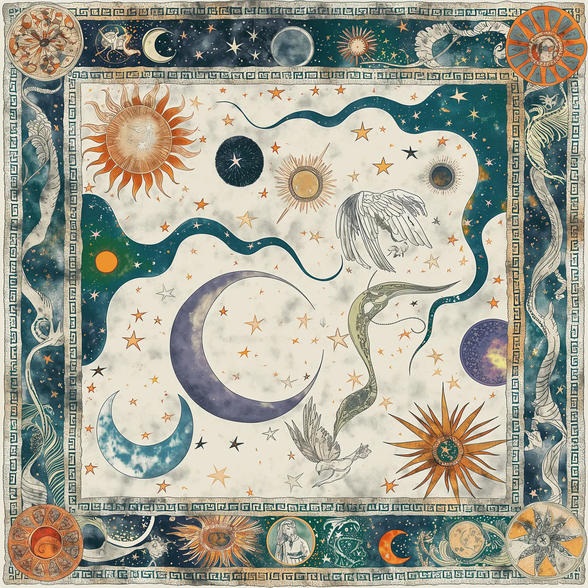 Pure Paris-Celestial Myths İpek Fular-Şal & Fular-1-Milagron.com