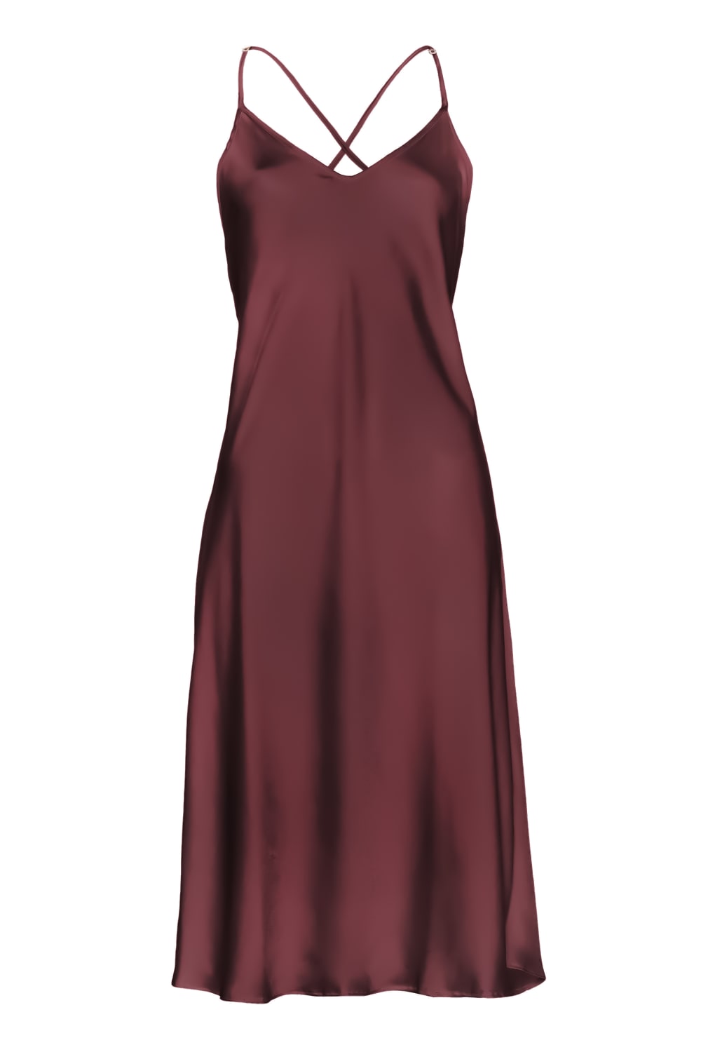 Pure Paris-Celine İpek Saten Gecelik - Bordo-Gecelik-1-Milagron.com