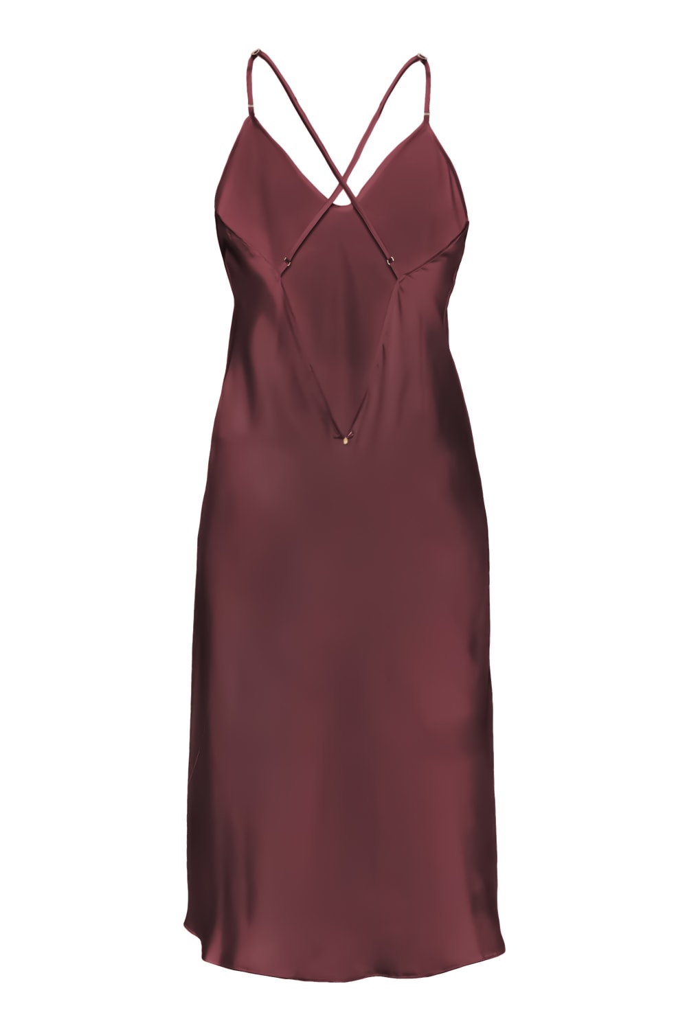 Pure Paris-Celine İpek Saten Gecelik - Bordo-Gecelik-2-Milagron.com