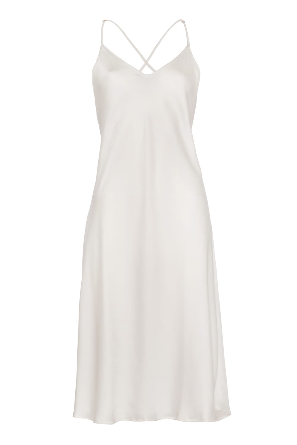 Pure Paris-Celine İpek Saten Gecelik - Ekru-Gecelik-1-Milagron.com