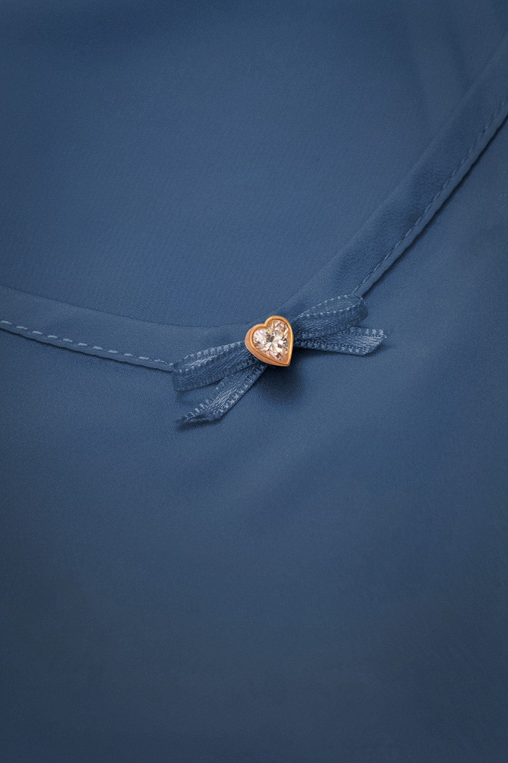 Pure Paris-Celine İpek Saten Gecelik - Laci̇vert-Gecelik-3-Milagron.com