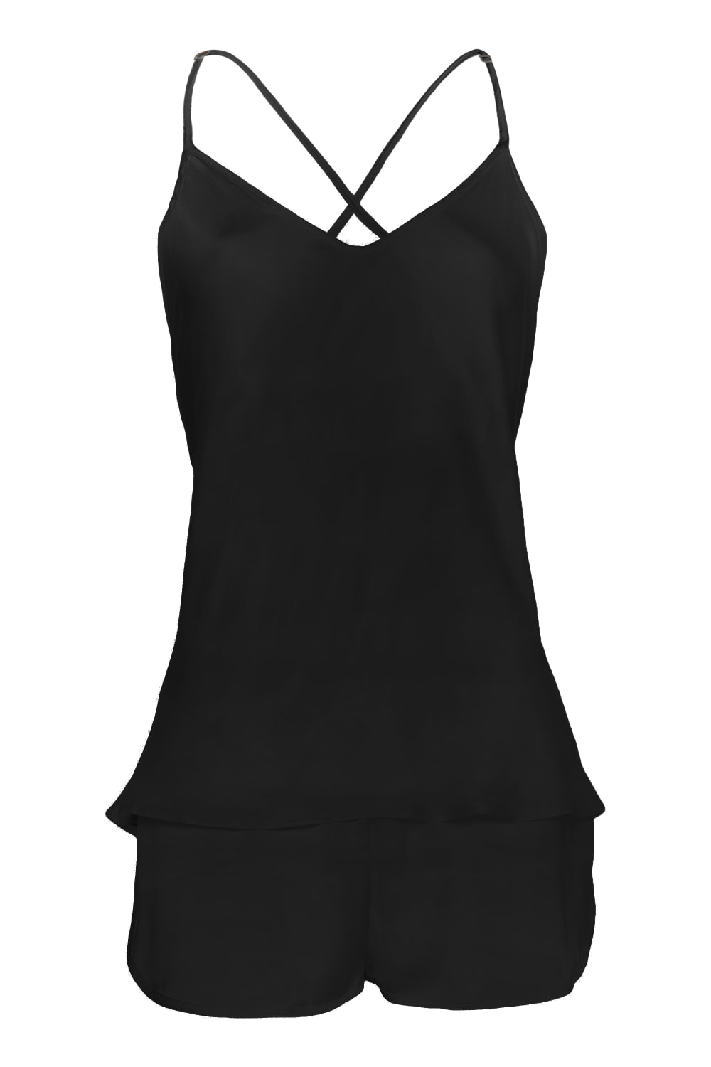 Pure Paris-Chloe Askılı Büstiyer Ve Şort Takım - Siyah-Sabahlık-4-Milagron.com