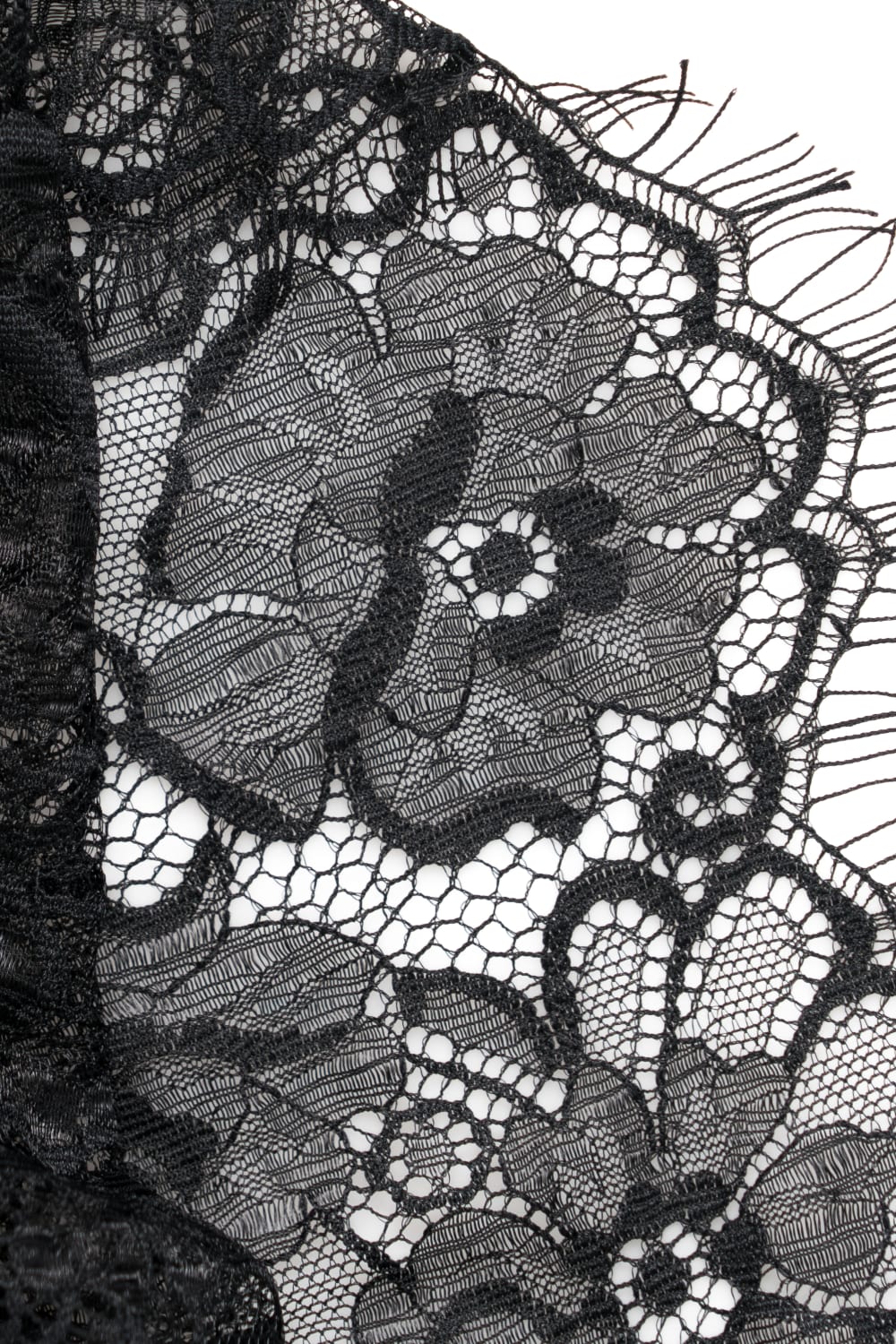 Pure Paris-Claire İpek Saten Uzun Dantelli Sabahlık - Siyah-Sabahlık-3-Milagron.com