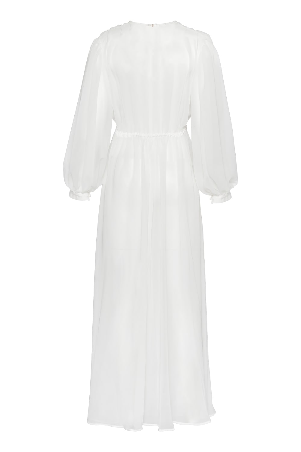 Pure Paris-Helene İpek Şifon Sabahlık - Beyaz-Sabahlık-1-Milagron.com