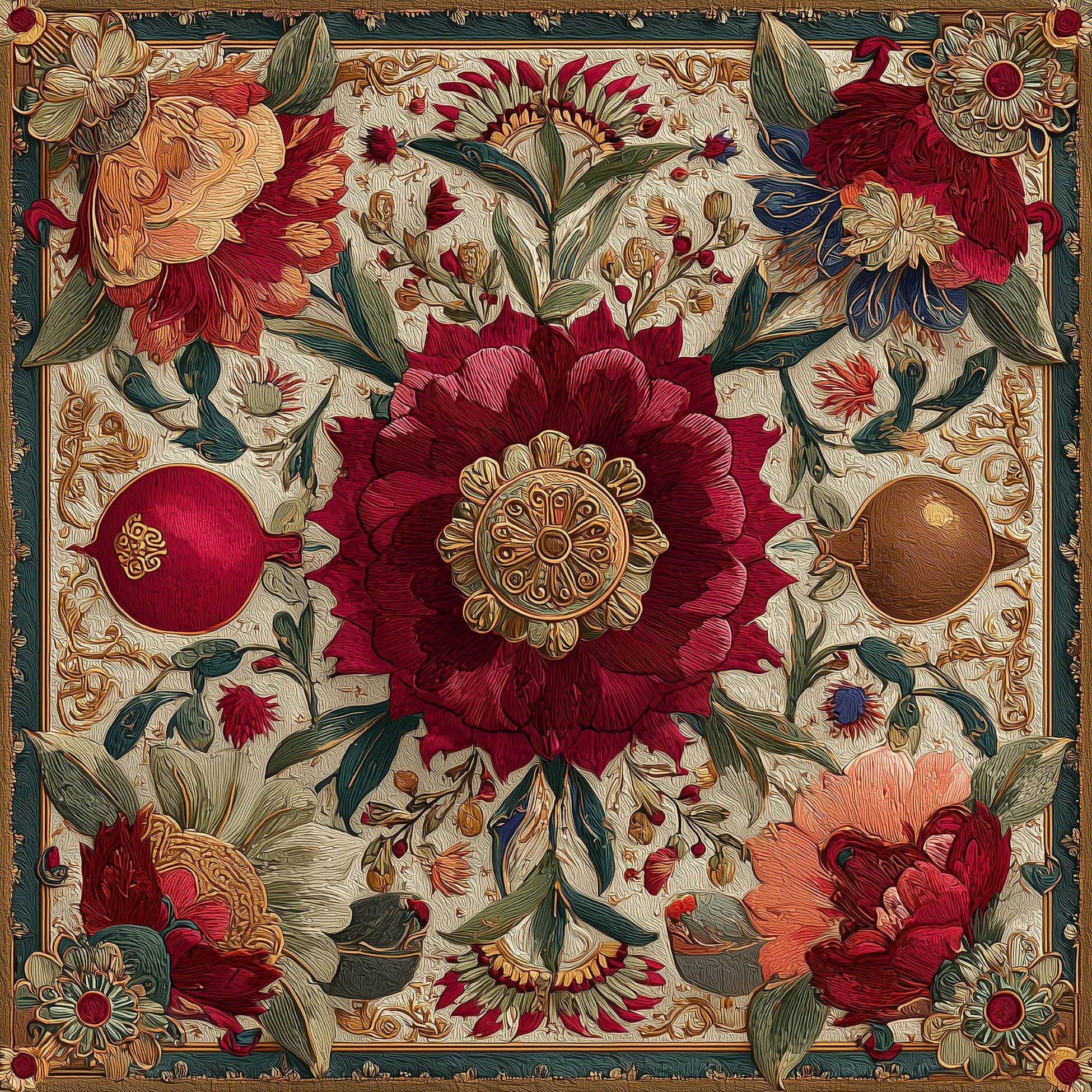 Heritage Blossom İpek Fular