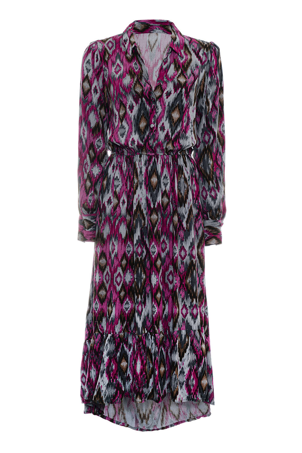 Pure Paris-İkat Uzun Elbise - Mor-Elbise-1-Milagron.com