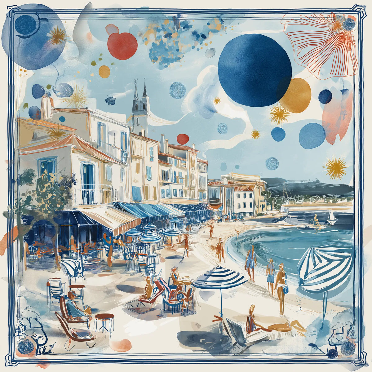 Pure Paris-La Plage De Saint-Tropez İpek Fular-Şal & Fular-1-Milagron.com