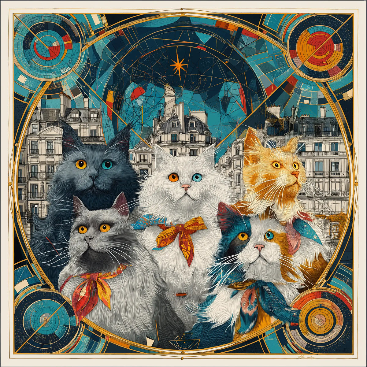 Pure Paris-La Ville Des Chats İpek Fular-Şal & Fular-1-Milagron.com