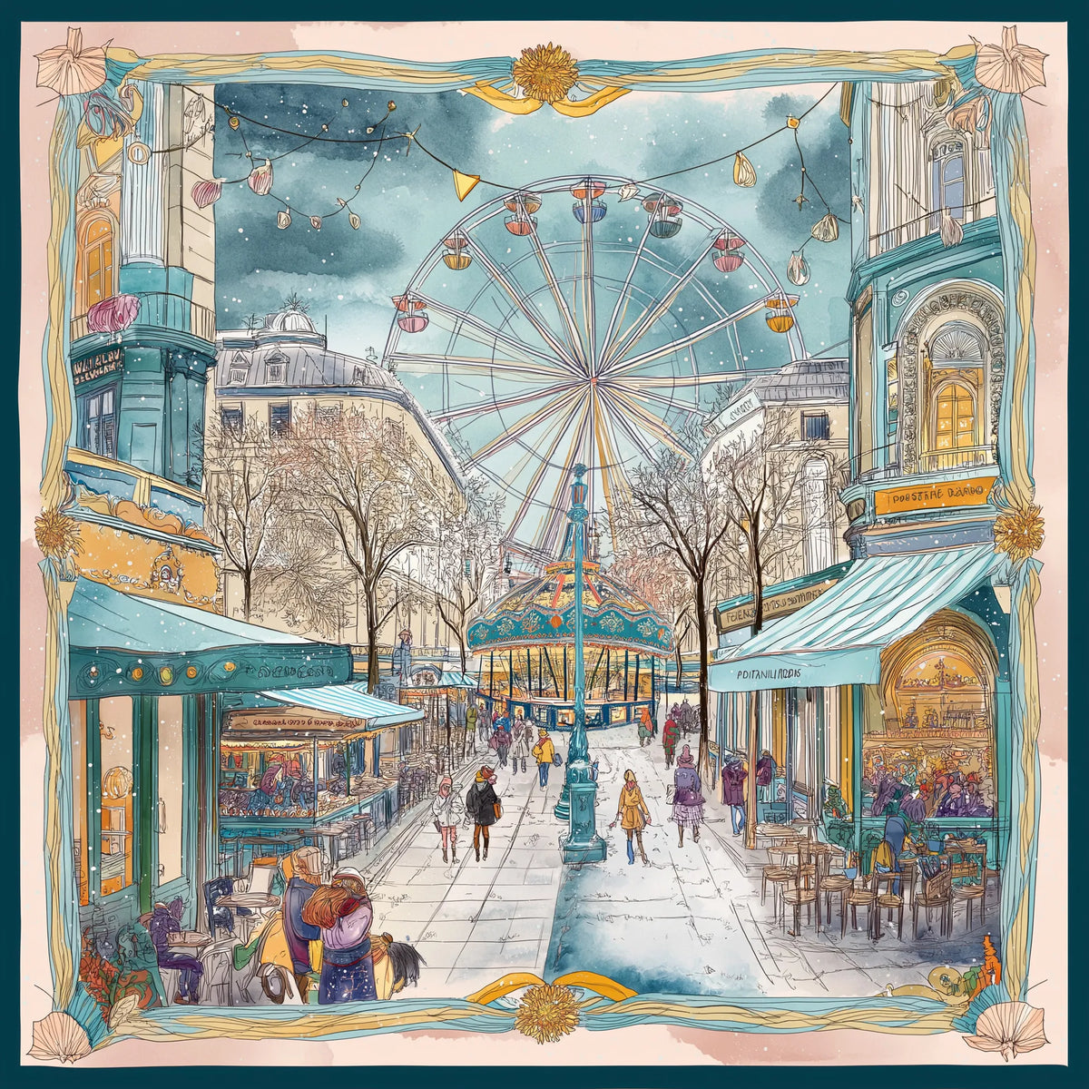 Pure Paris-Le Carrousel De Minuit İpek Fular-Şal & Fular-1-Milagron.com
