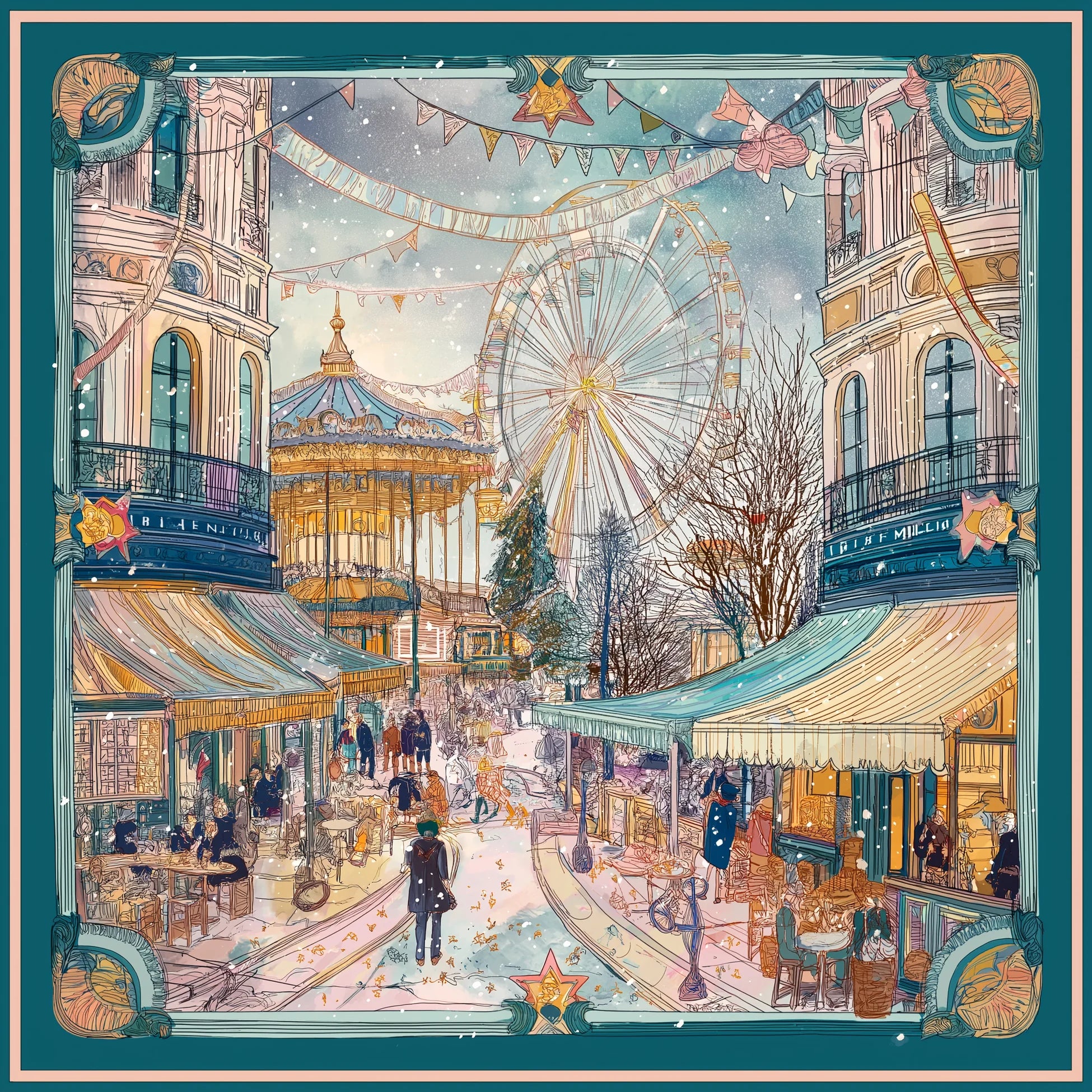 Le Carrousel Magique İpek Fular