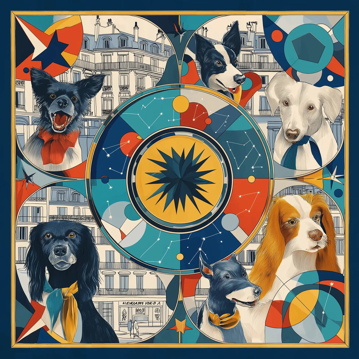 Pure Paris-Le Cirque Des Chiens İpek Fular-Şal & Fular-1-Milagron.com