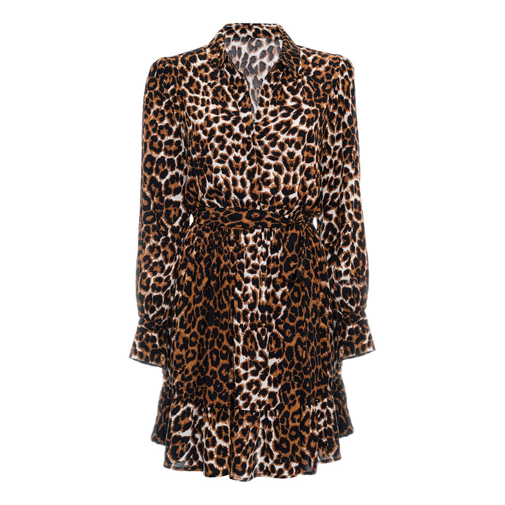 Pure Paris-Leopar Fırfırlı Mini Elbise-Elbise-10-Milagron.com
