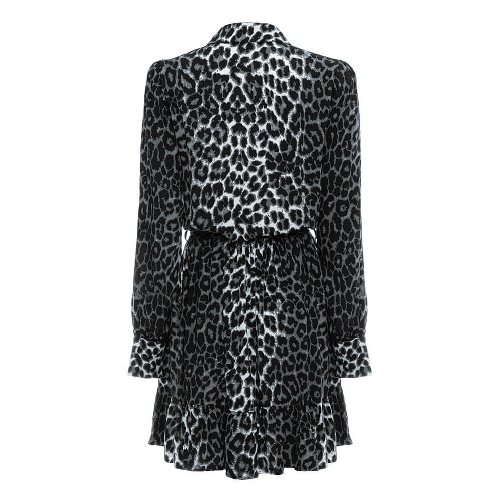 Pure Paris-Leopar Fırfırlı Mini Elbise-Elbise-3-Milagron.com