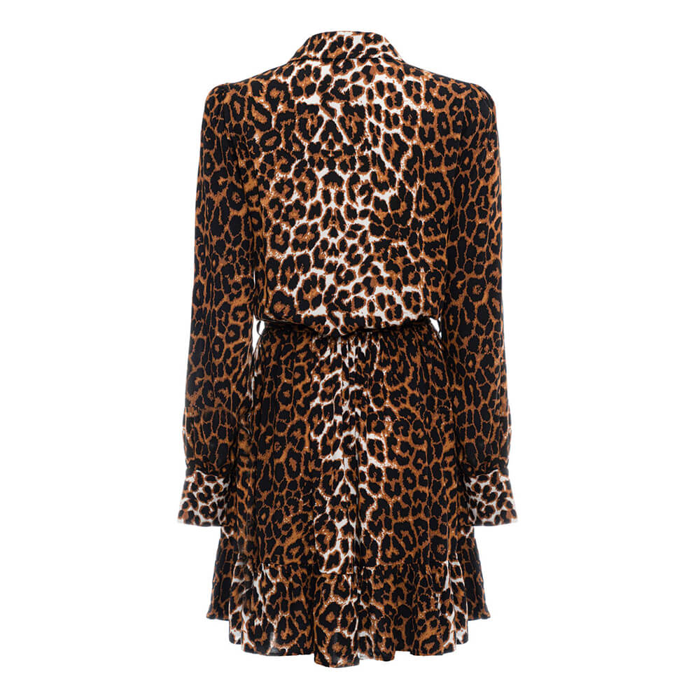 Pure Paris-Leopar Fırfırlı Mini Elbise-Elbise-9-Milagron.com