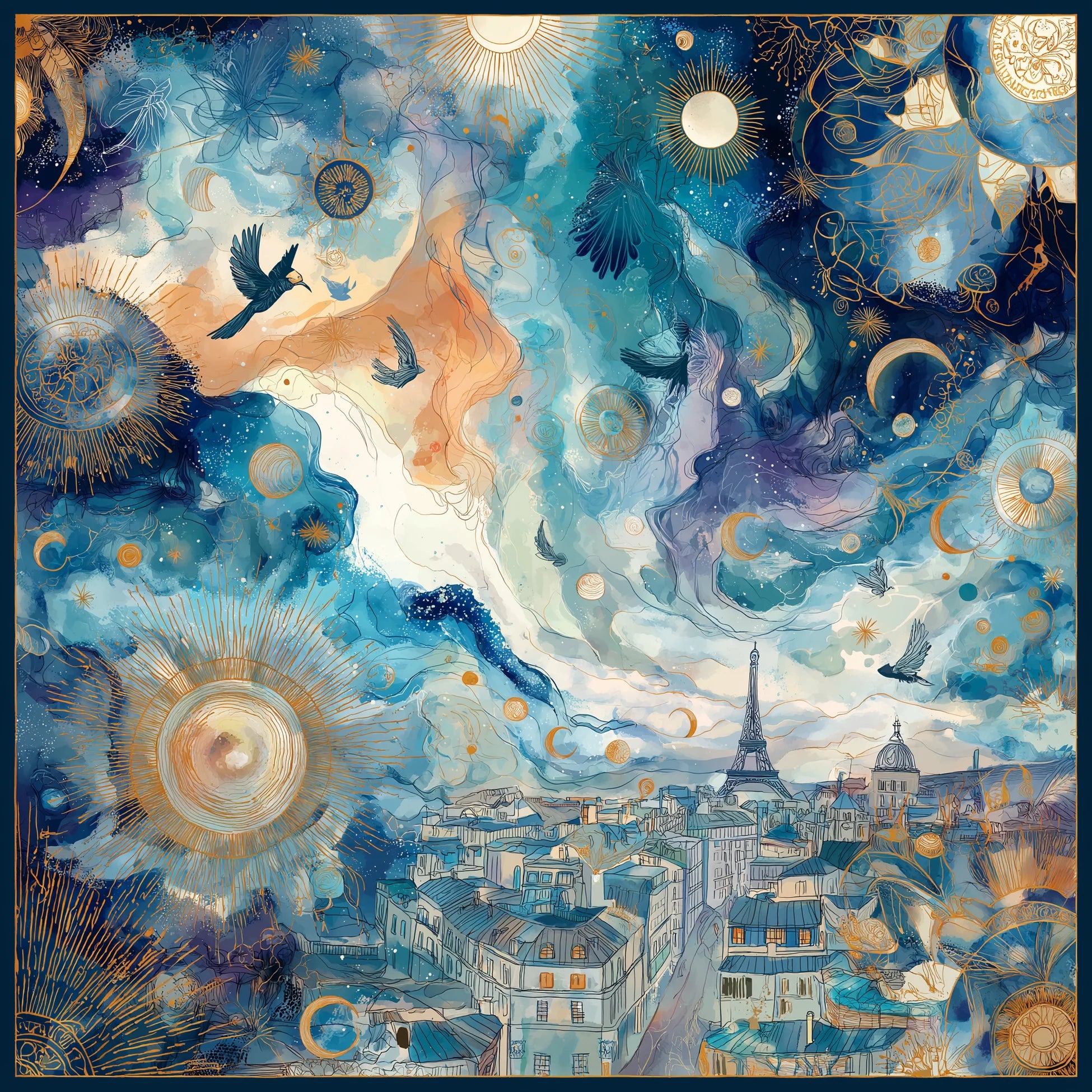 Lumières du Soir İpek Fular