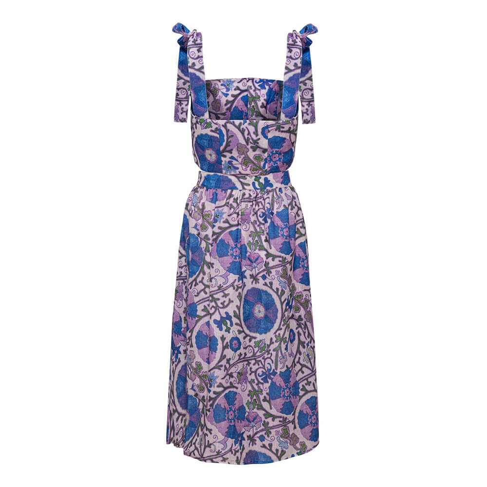 Mor Suzani Büstiyer ve Midi Etek Takım