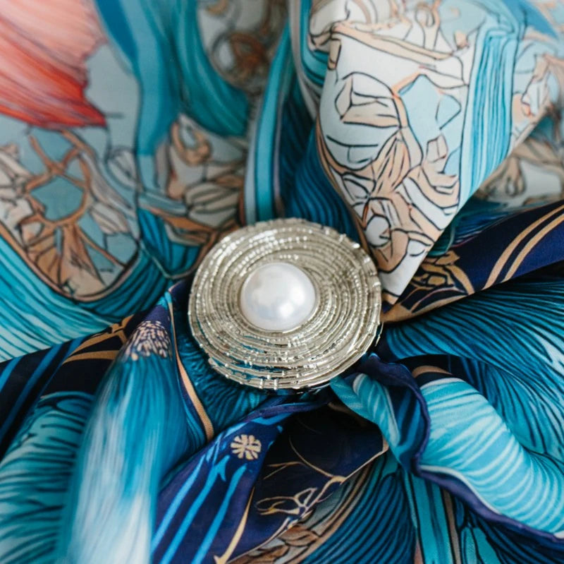 Pure Paris-Pearl Fular Aksesuarı Silver-Saç Aksesuarı-2-Milagron.com