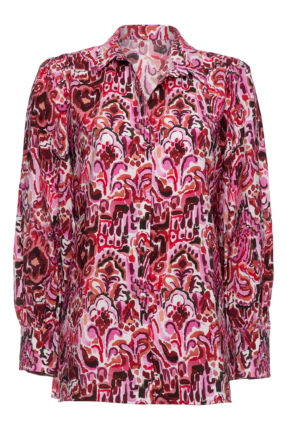 Pure Paris-Pink Bouquet Şort Gömlek Takım-Alt - Üst Takım-1-Milagron.com