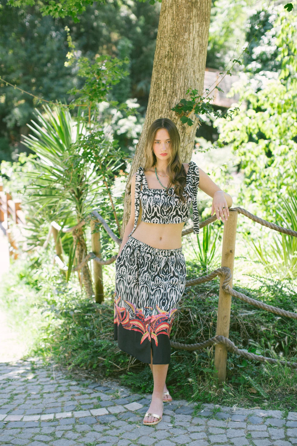 Safari Büstiyer Ve Midi Etek Takım